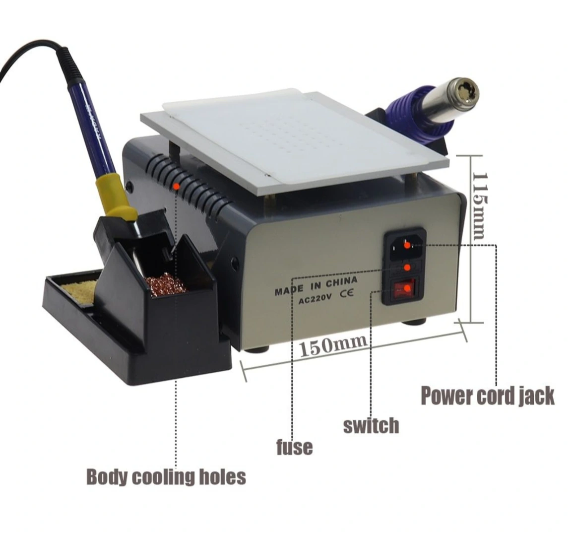 KADA 3-in-1 Screen Separator, Hot Air Station, and Soldering Iron Station