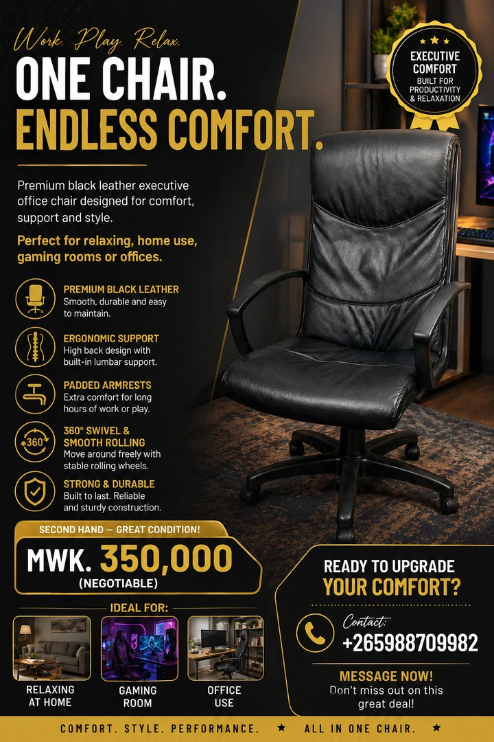 Premium Executive Black Leather Chair