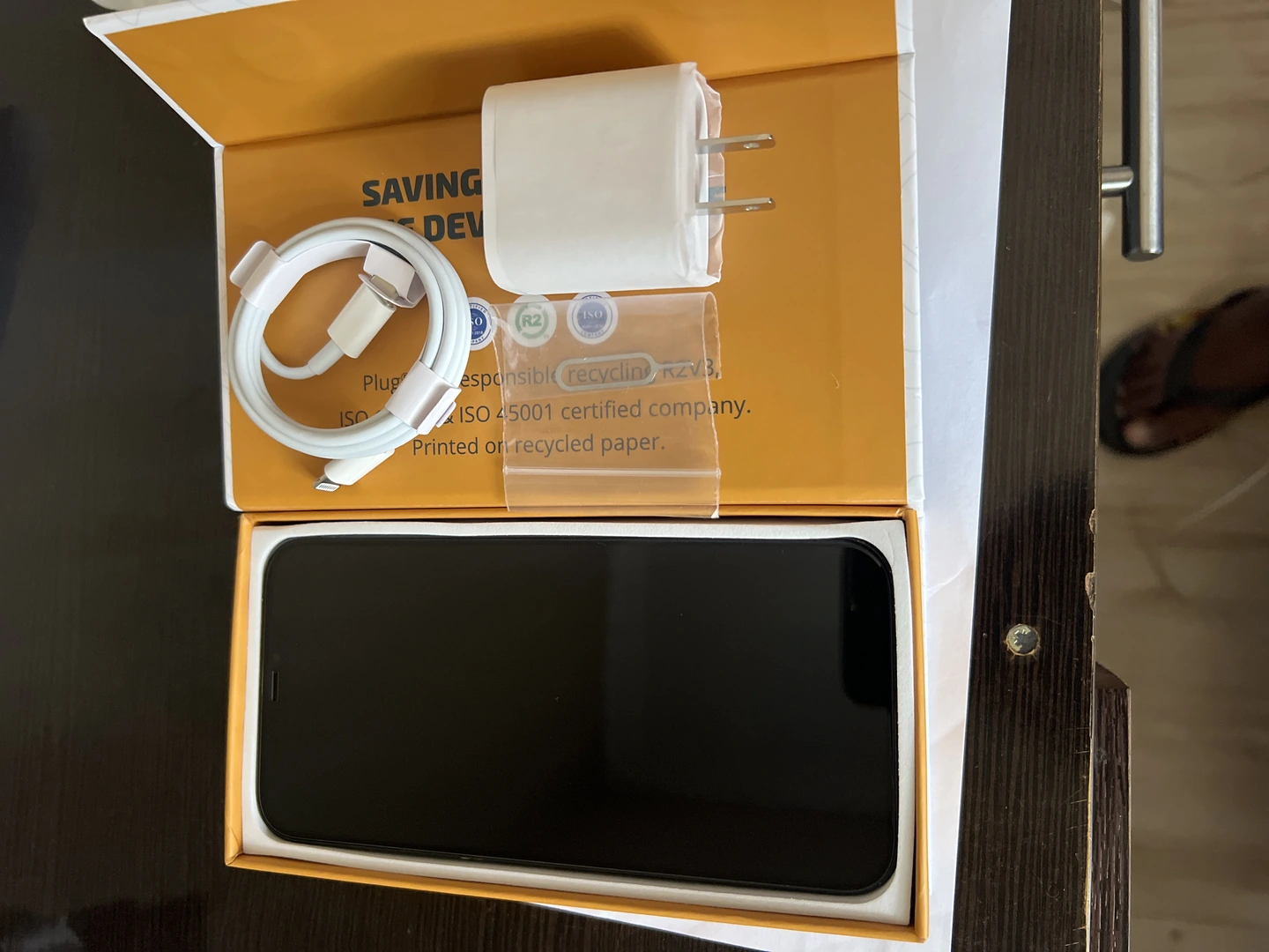 iPhone 12 Pro Max with fast charger