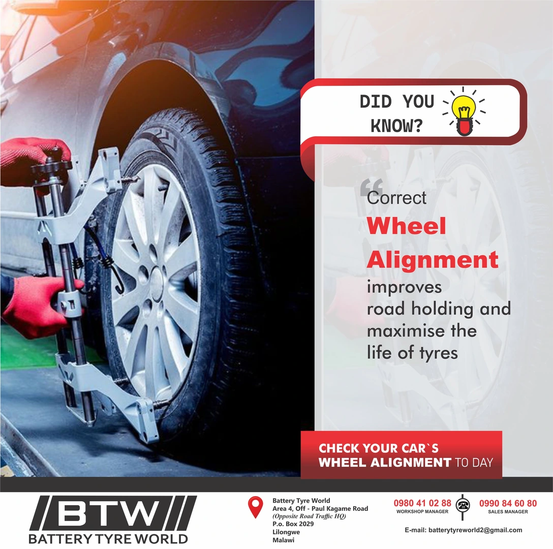 Batteries, Tyres and Vehicle services including Wheel Alignment, Fitting and Balancing