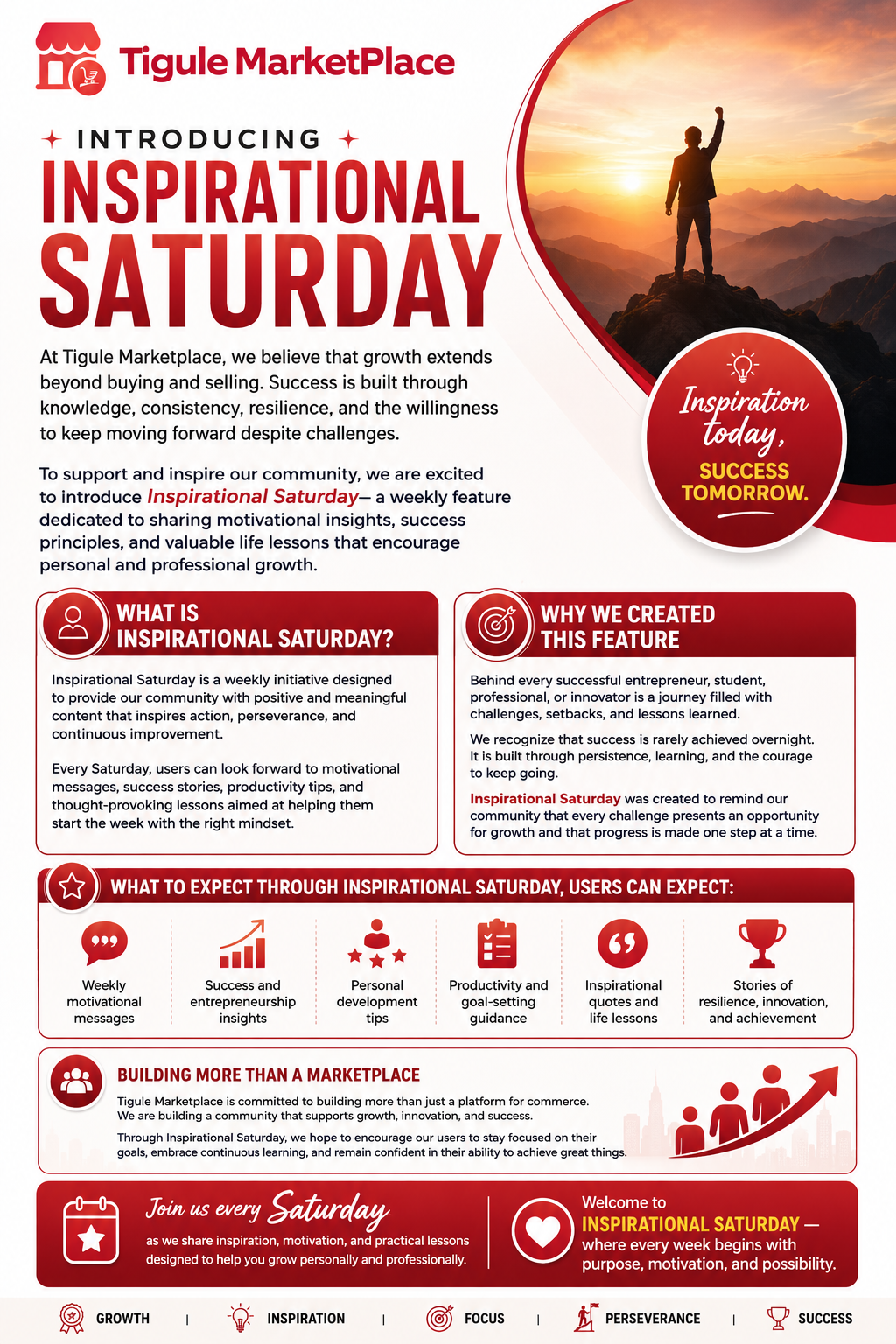INTRODUCING INSPIRATIONAL SATURDAY